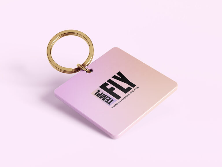 minimal keychain Photoshop mockup