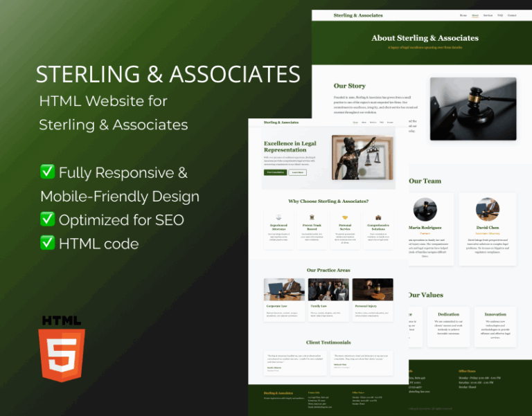 law firm HTML template