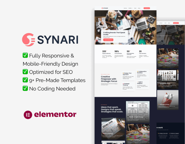premium Elementor template for marketing agencies