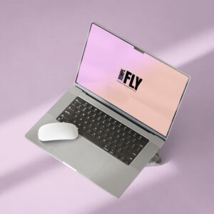 Wide Open MacBook - Photoshop Mockup