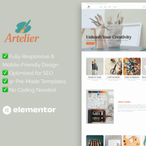 Artelier – Elementor Template for Art Supplies & Creative Shops