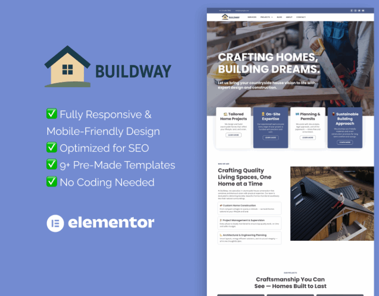 Construction Elementor template