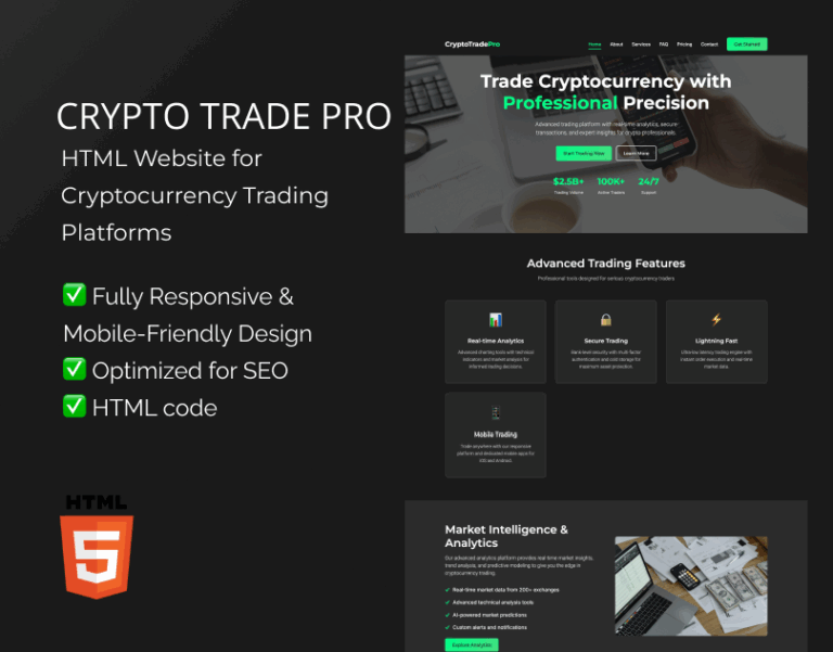 Cryptocurrency HTML template