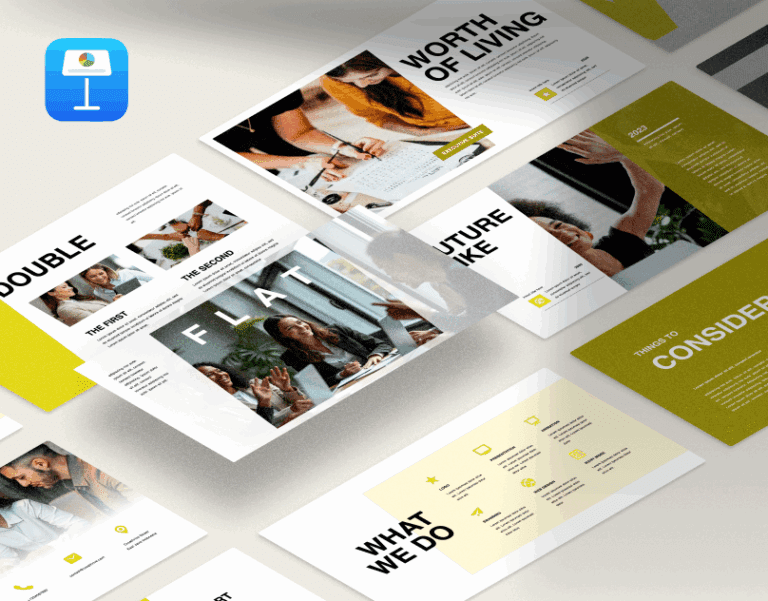 Flat Yellow Keynote presentation template