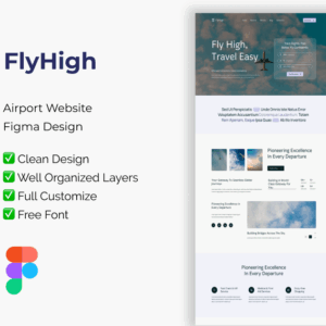 FlyHigh Airport – Figma Design Template for Modern Websites