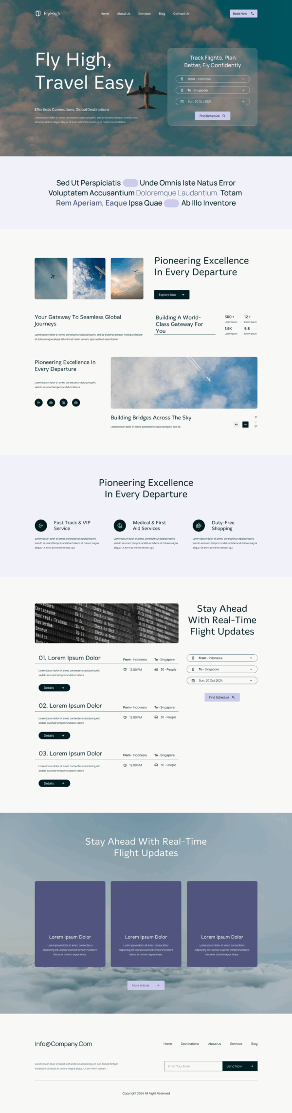 FlyHigh Airport – Figma Design Template for Modern Websites - Image 2