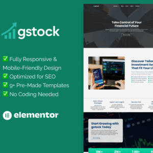 Gstock – Elementor Template for Investment & Wealth Solutions