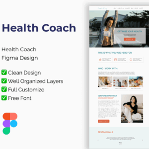 Health Coach – Figma Design Template for Modern Websites
