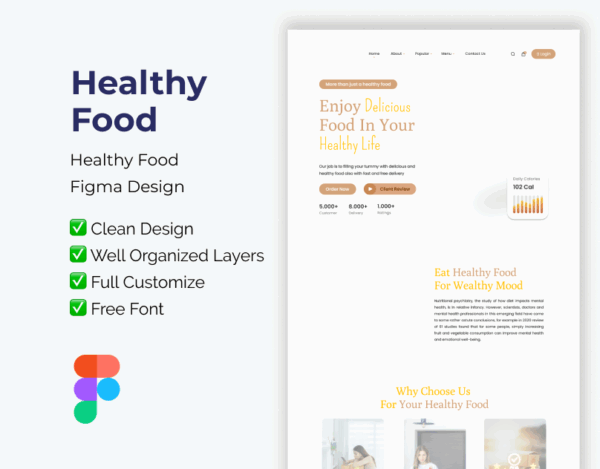 Healthy Food – Figma Design Template for Modern Websites
