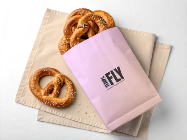 Kraft Paper Bag with Pretzel - Photoshop Mockup