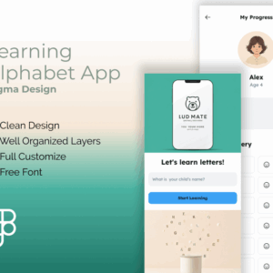 Learning Alphabet App – Figma Design Template for Modern Websites