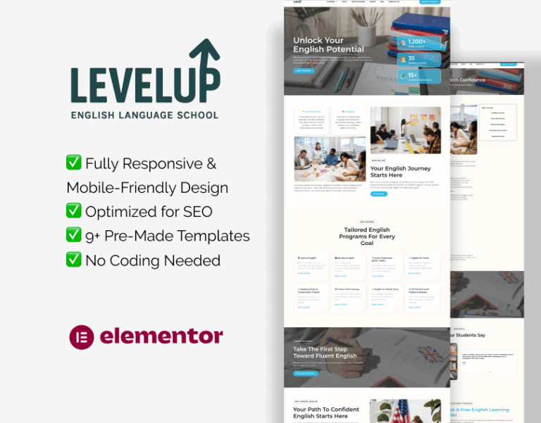 eLearning Elementor template