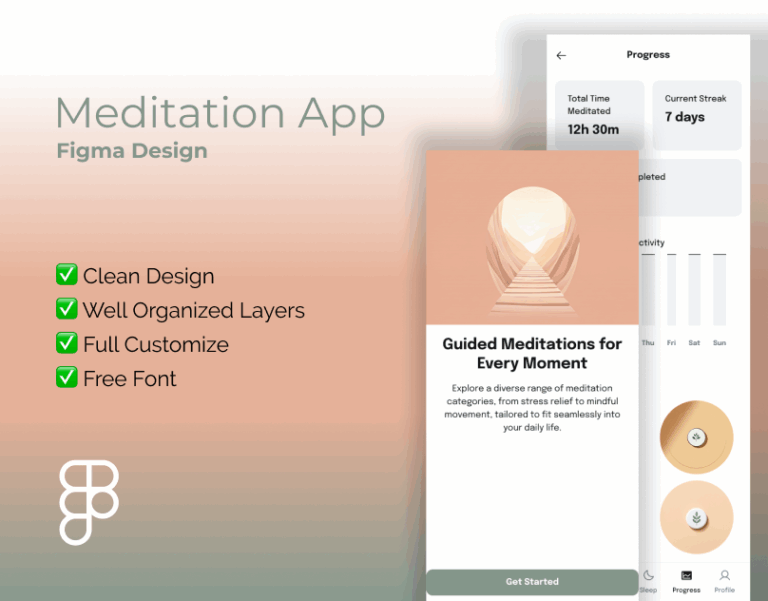meditation app Figma template