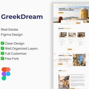 Real Estate GreekDream – Figma Design Template for Modern Websites