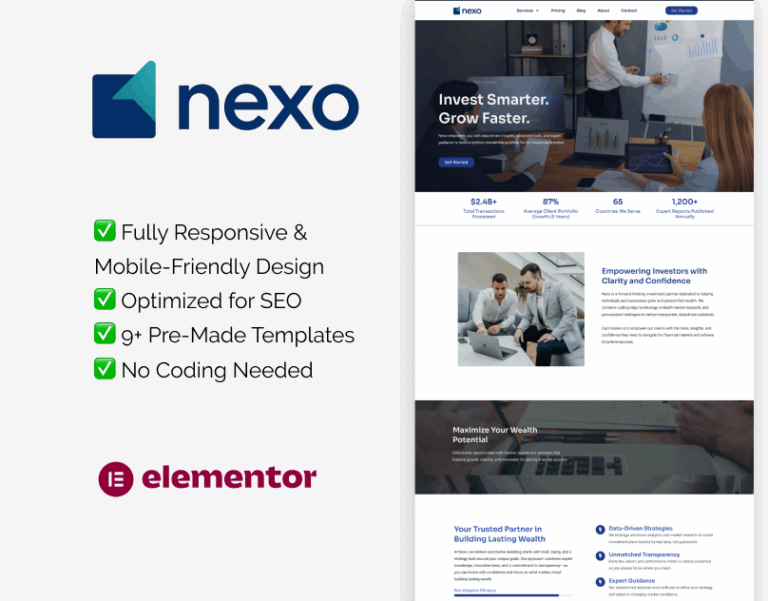 Investment Elementor template