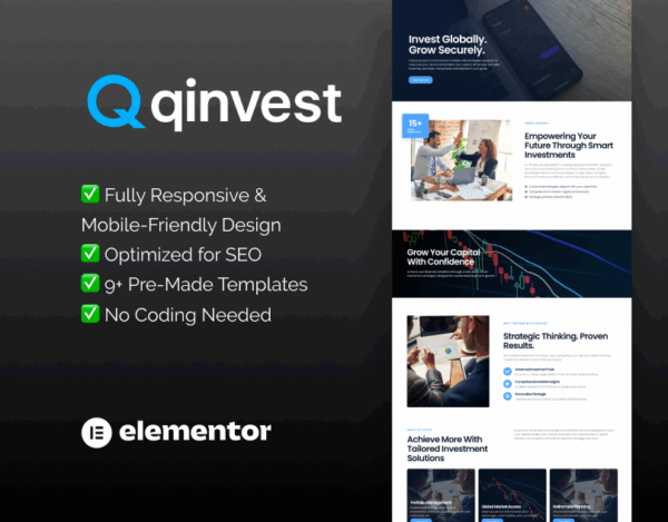Qinvest – Elementor Template for Investment & Financial Advisory Firms
