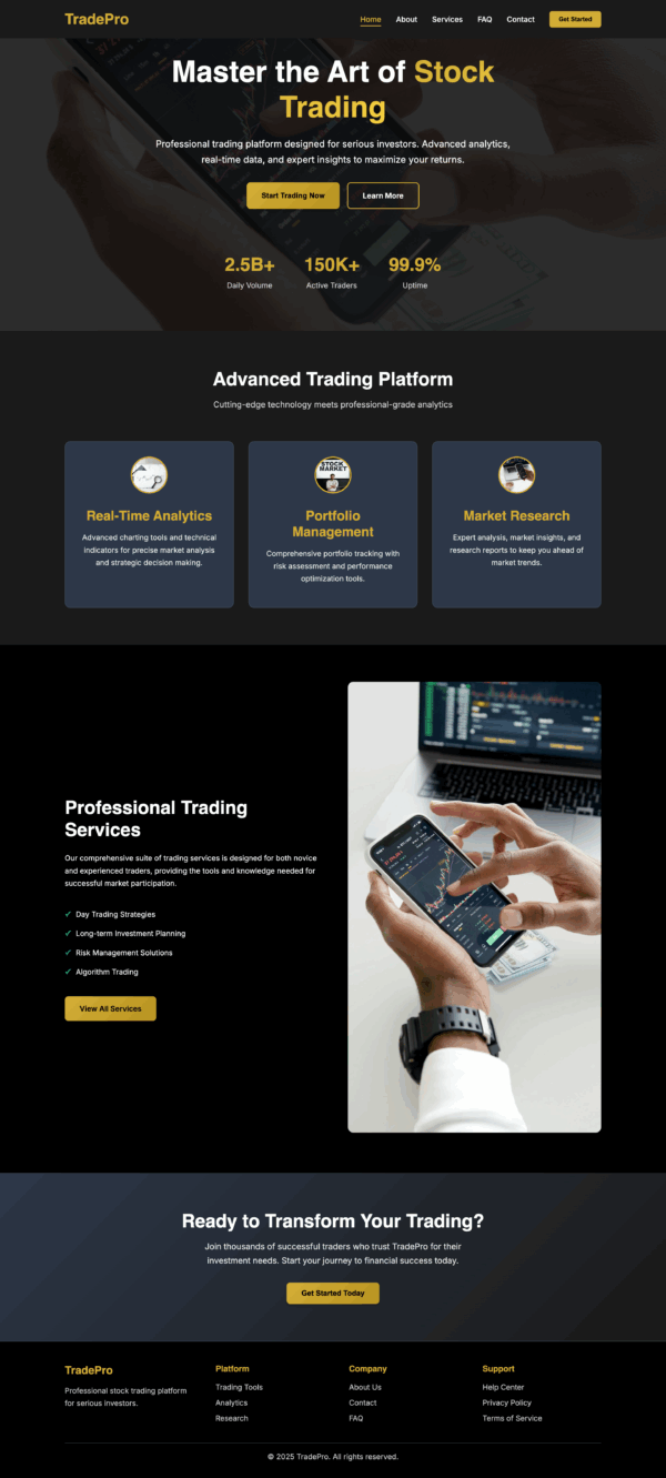 TradePro Stock Trading Platforms  – HTML Website Template - Image 2