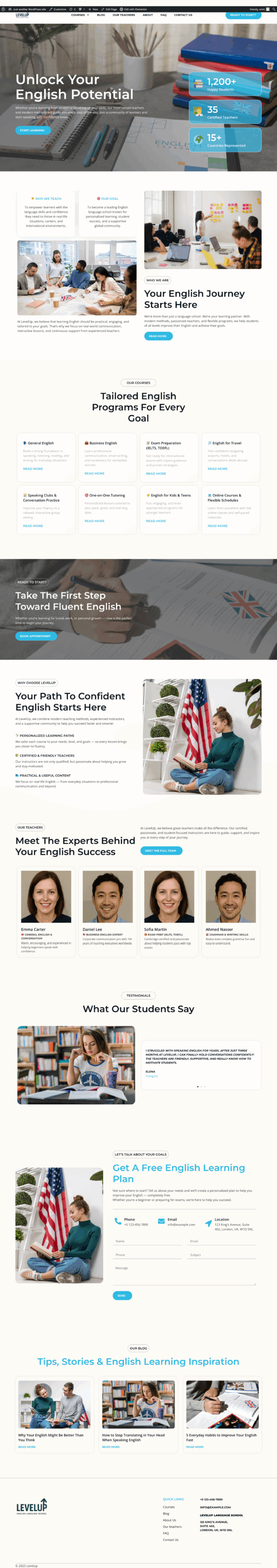 LevelUp – Elementor Template for Online Course & eLearning Platforms - Image 2