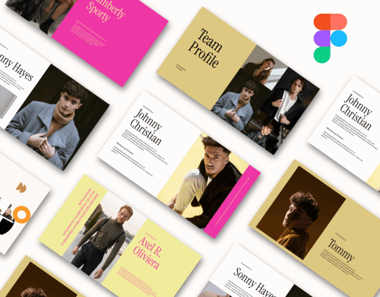 Team profile Figma presentation template